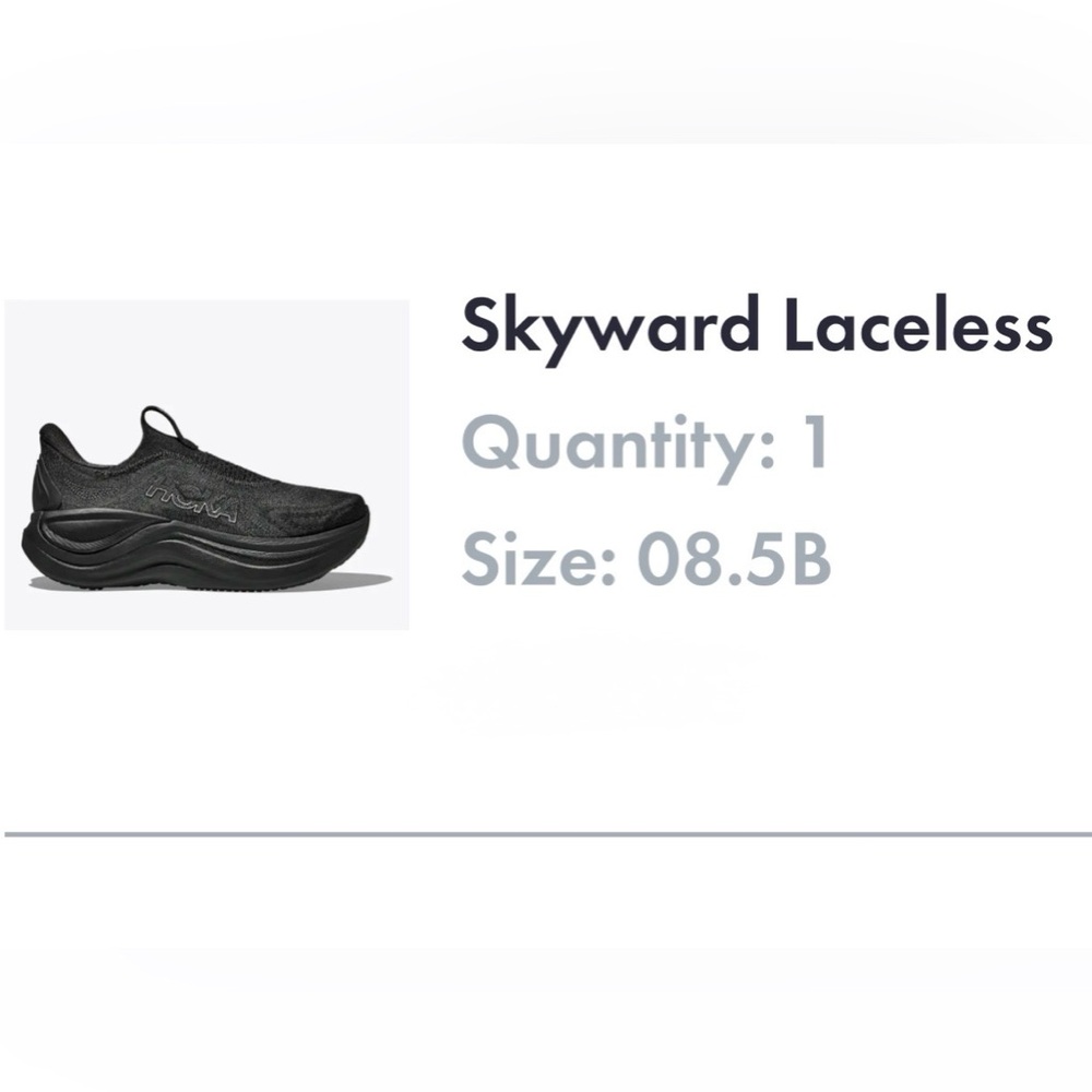 Hoka Skyward Laceless Black Sneakers women’s size 8.5
